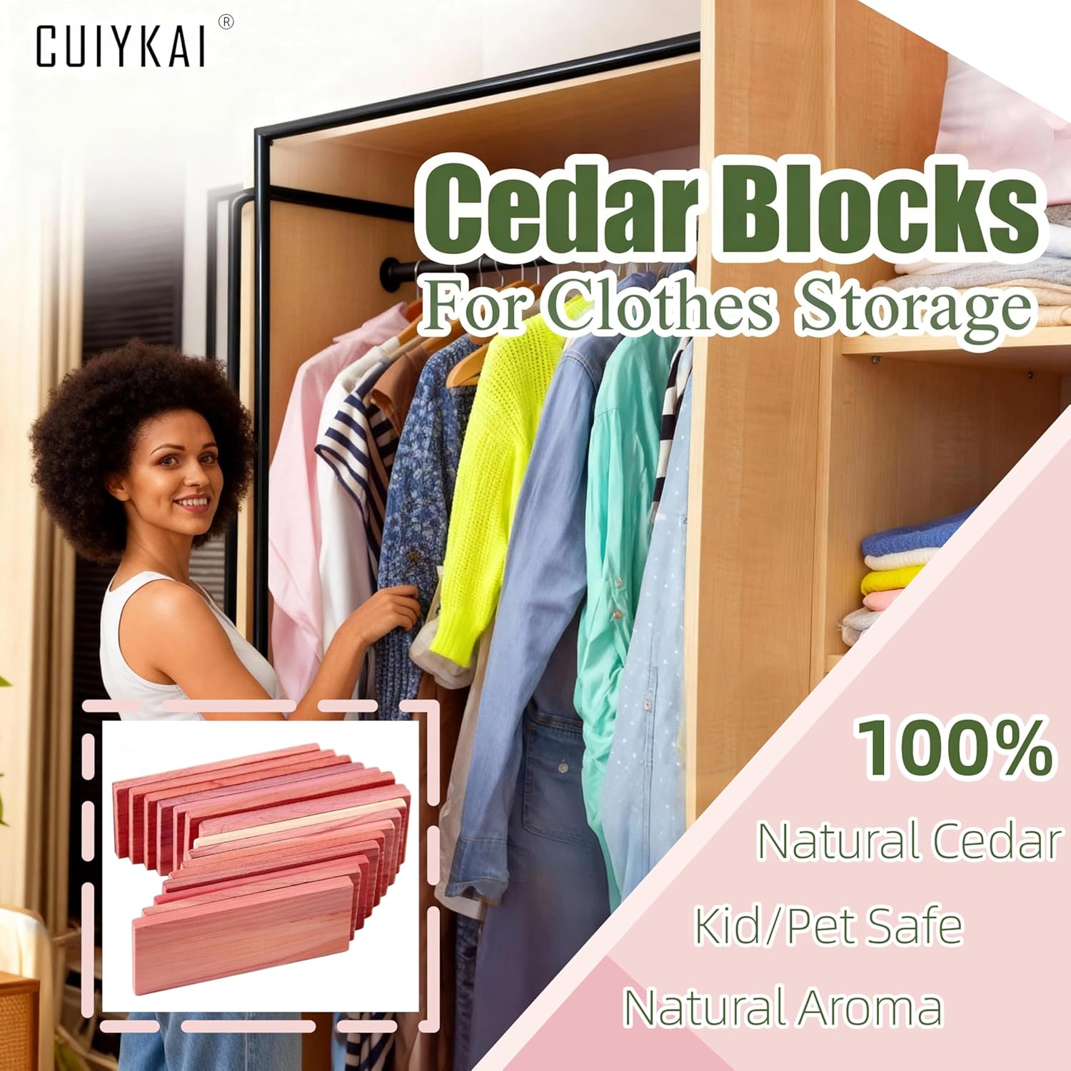 Cedar Blocks for Closet Storage 16Pcs, Red Ceder Blocks Cedar Planks Chips for Closet Drawers 100% Natural Wood Chips
