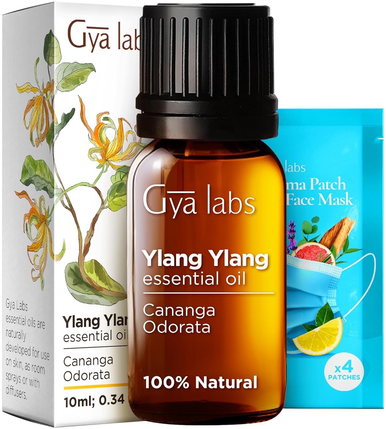 Gya Labs Jojoba Oil for Hair (100ml) & Ylang Ylang Essential Oil for Skin (10ml) Set - Aromatherapy Grade Essential Oils Set