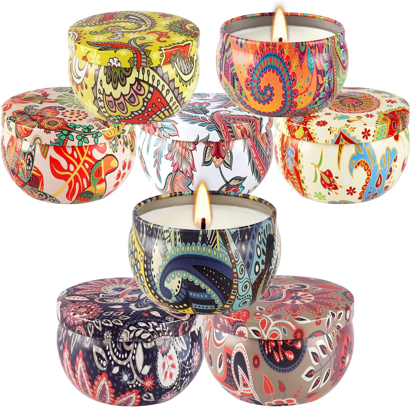 8x2.5oz Citronella Scented Candles,Indoor&Outdoor Natural Soy Wax jar Candles Set for Home Decor,Patio Garden Backyard Camping Summer