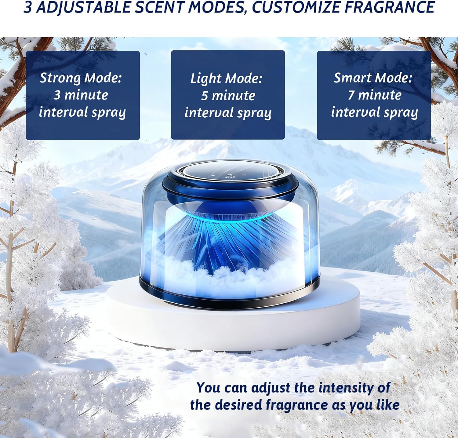 Smart Car Air Freshener, Car Air Freshener Diffuser with Starry Sky Projection Auto On/Off Intelligent, 3 Adjustable Mist Modes Rechargeable Aromatizante para Carro - Car Diffuser