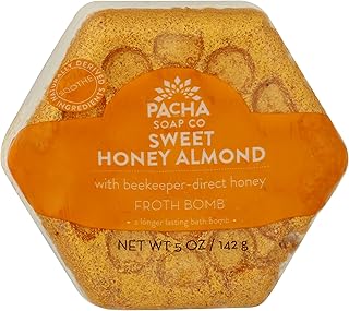 Pacha Soap Sweet Almond Honeycomb Froth Bomb, 5 OZ