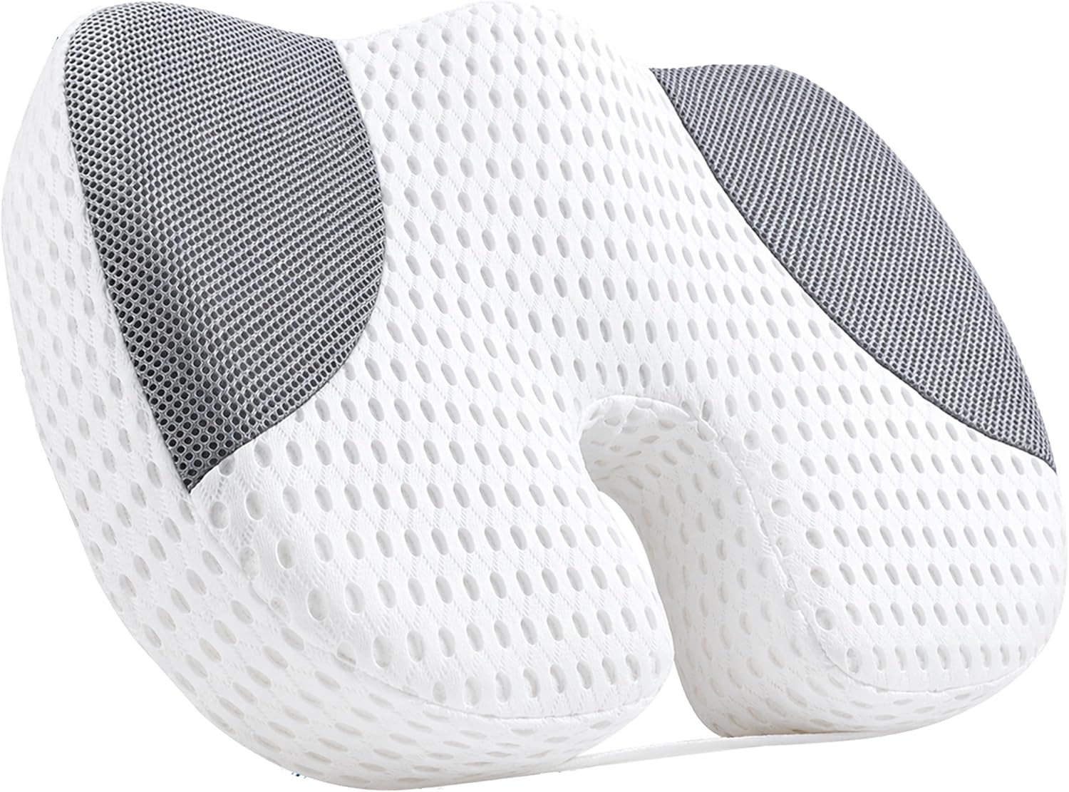 Idle Hippo Hot Tub Booster Seat, 4D Air Mesh Hot Tub Pillow with 6 Powerful Non-Slip Suction Cups, Ergonomic Booster Cushion, Quick Dry Spa Pillow Hot Tub Accessories for Adults Indoor Outdoor-White