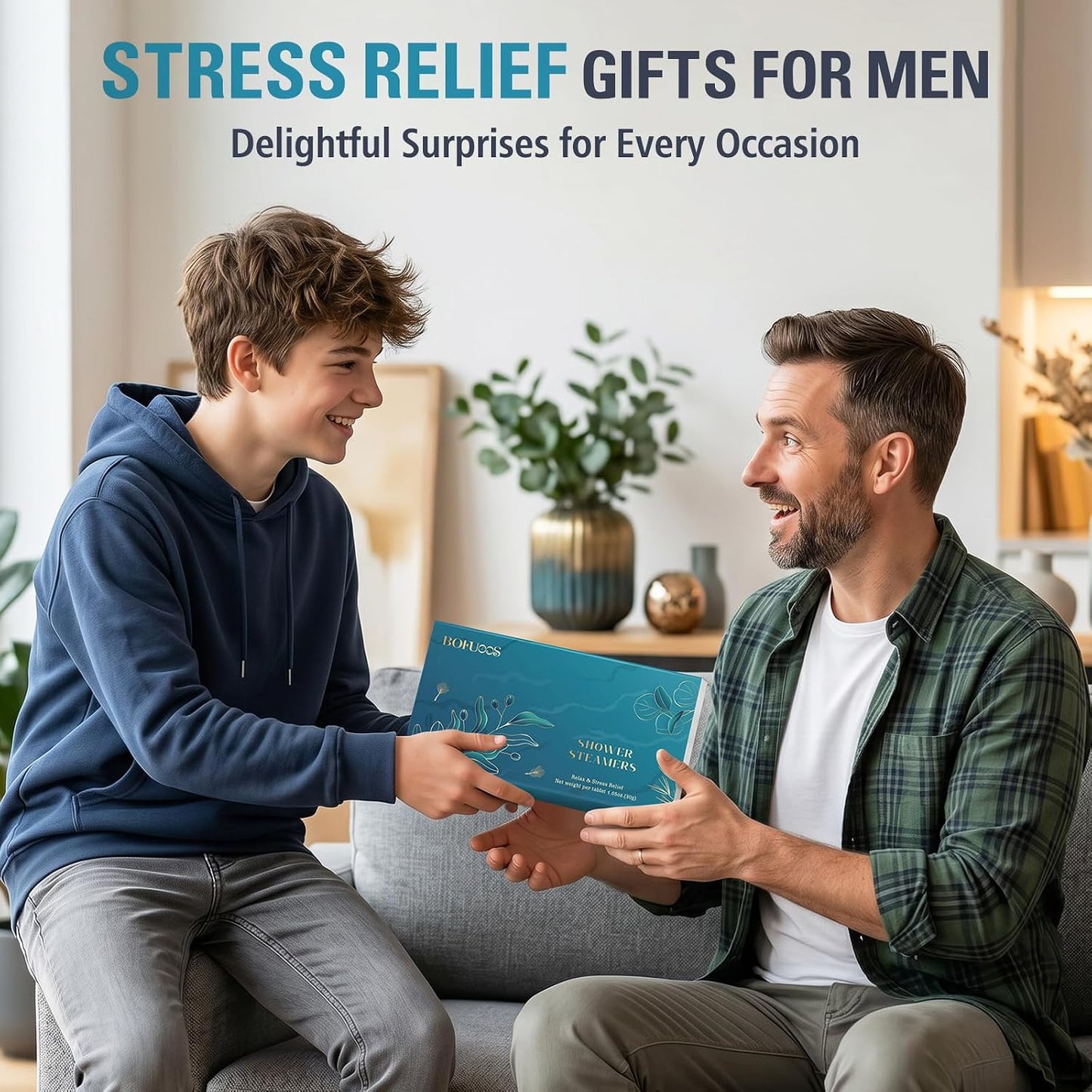 Shower Steamers for Men Daily Relaxation, Gifts for Men, Dad, Teen | Birthday & Christmas Gift for Him, Husband, Boyfriend, Premium Natural Essential Oils Aromatherapy for Soothing Daily Stress