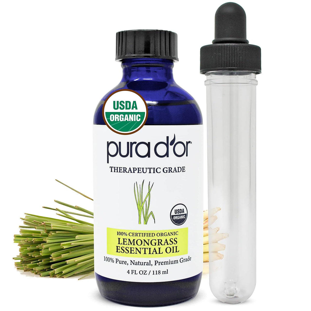 PURA D'OR Organic Lemongrass Essential Oil