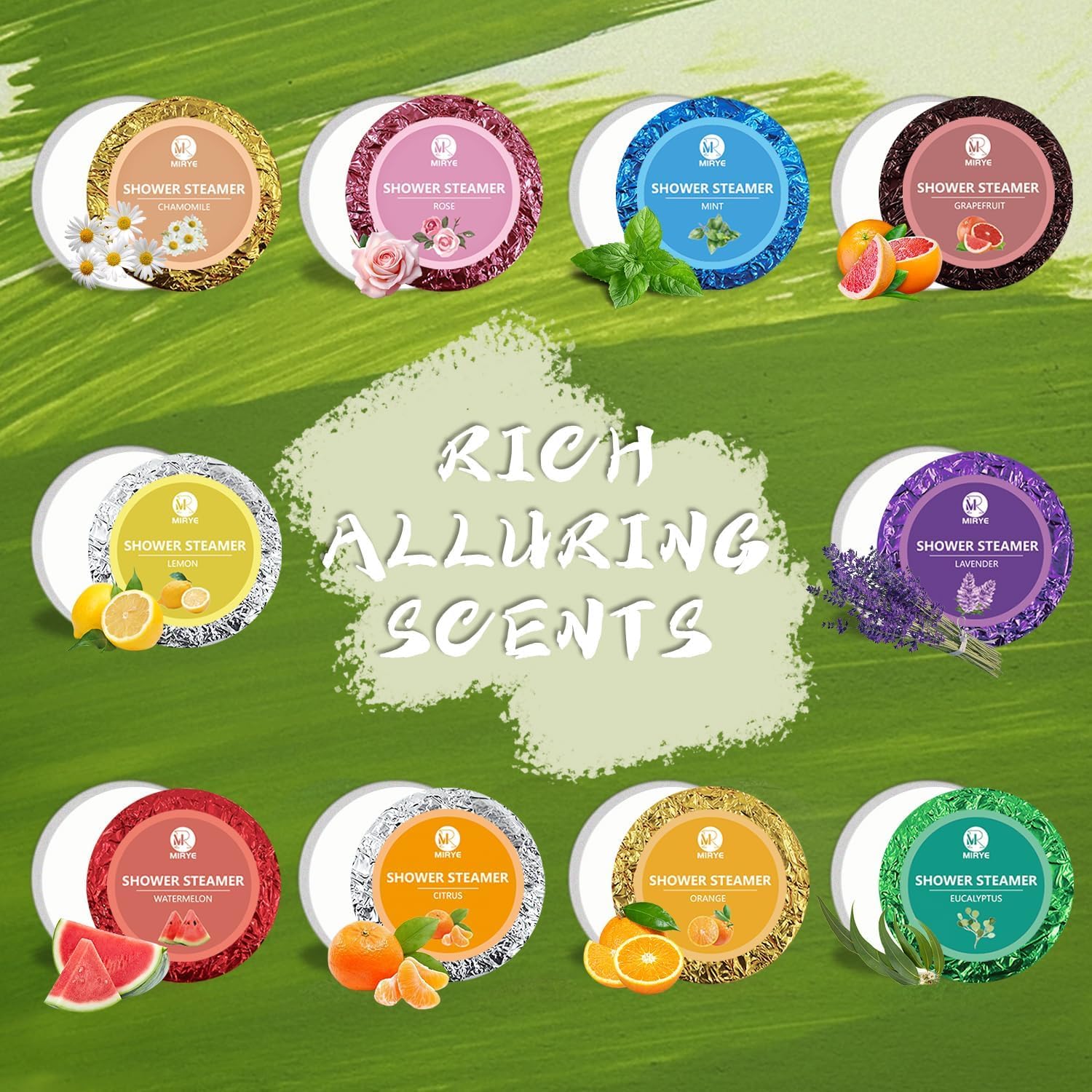 Shower Steamers Aromatherapy, Christmas Birthday Gifts for Women Men, 10 Different Shower Bombs with Fruity Floral Fragrances, Self Care Spa Gifts White Elephant Stocking Stuffers