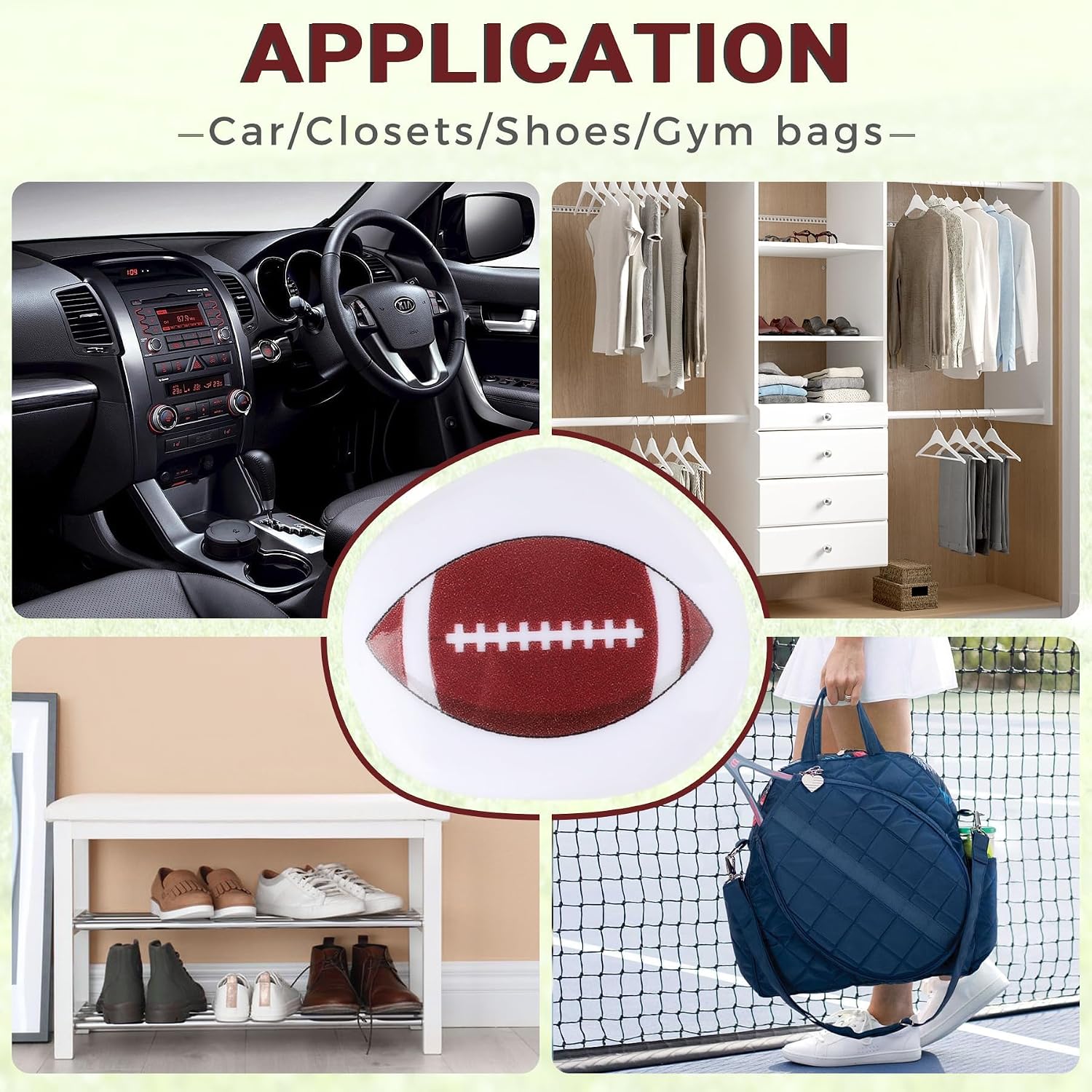 Knixmax Versatile Deodorizer Balls for Shoes Gym Bags Home Freshener for Closets Lockers Odor Eater Eliminate Unpleasant Scent Cologne Football