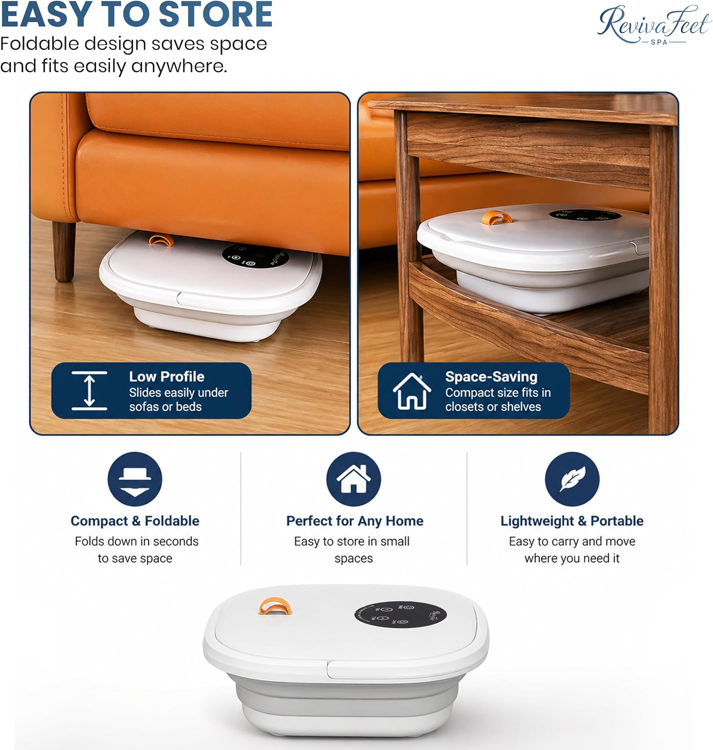 Collapsible Foot Spa Electric Rotary Massage, Heated Foot Bath with Bubbles and Temperature Control. Foot Bath Soak Tub with Remote, 16 Motorized Shiatsu Massage Balls & 16 Salt Bombs