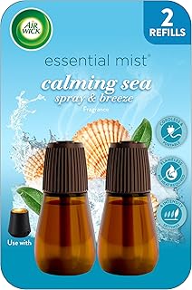 Air Wick Essential Mist Oil Diffuser Refills, Air Freshener, Calming Sea Spray & Breeze, 2 Count