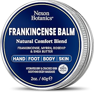 Frankincense Balm 2 fl oz - Soothing Muscle Comfort and Deep Hydration for Dry Skin with Myrrh, Calendula, Bisabolol, Rosehip & Vitamin E - Nexon Botanics