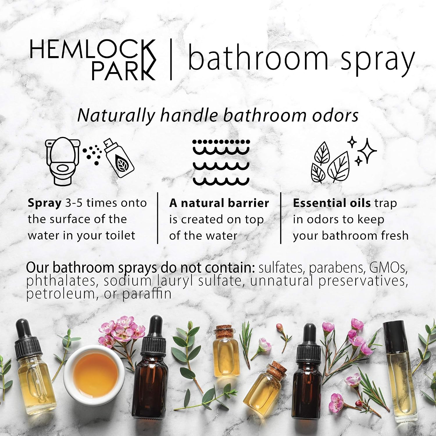 Hemlock Park Sea Salt Orchid Botanical Mist Room + Linen Spray | 4 oz Glass Bottle | Made in USA