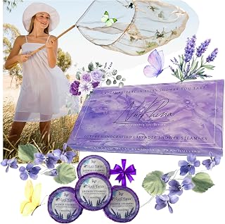 Luxury Lavender Shower Steamers, The Premium Gift for Women. 100% Natural Ingredients with Pure Essential Oils. Enjoy a Calming, Relaxing and Long-Lasting Aromatherapy Spa-Like Experience at Home.