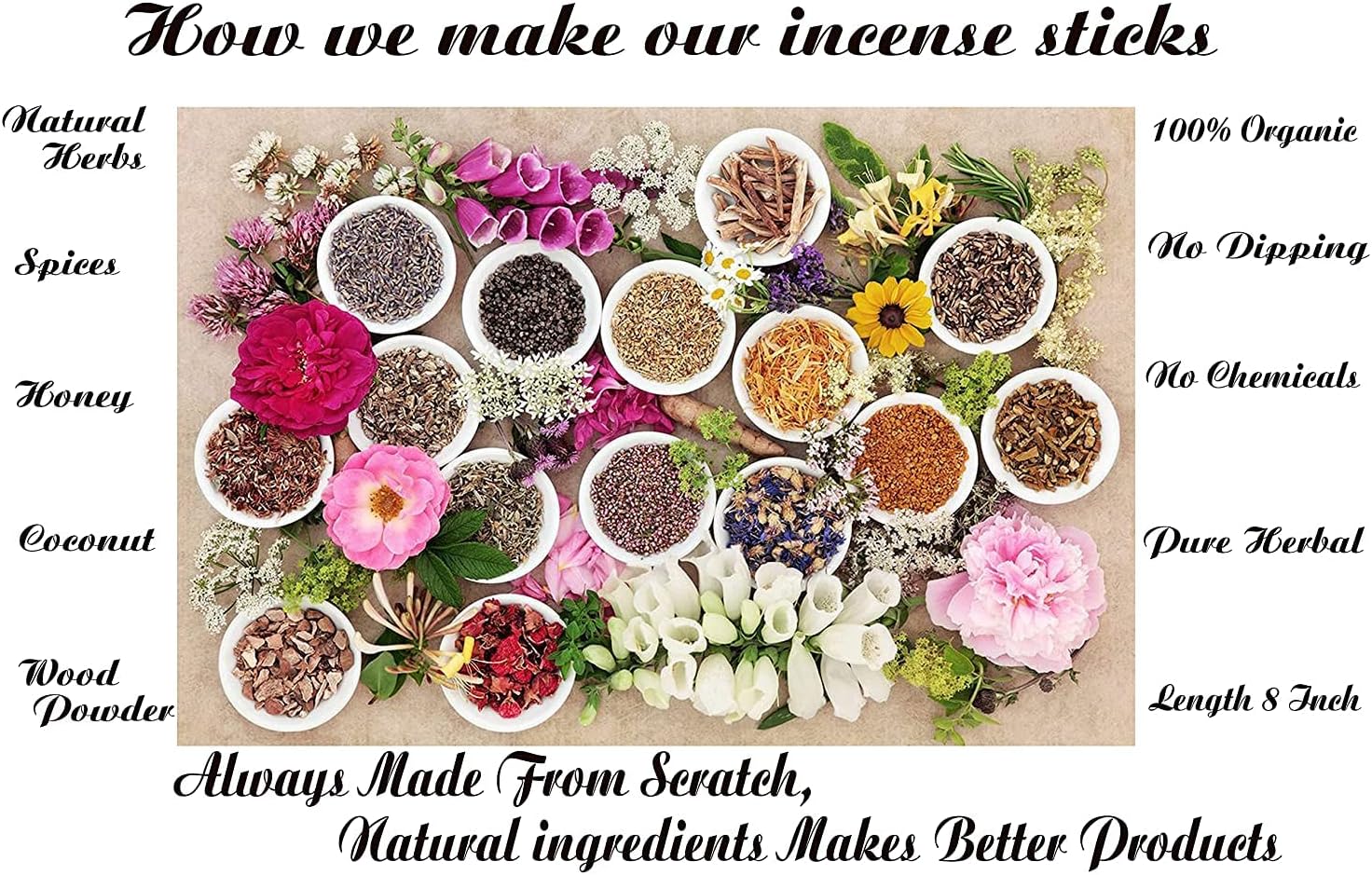 Incense Sticks Variety Pack with Wooden Holder | Nag Champa, Rose, Lavender, White Sage, Frankincense, Palo Santo & Sandalwood | Hand-Rolled Masala Incense