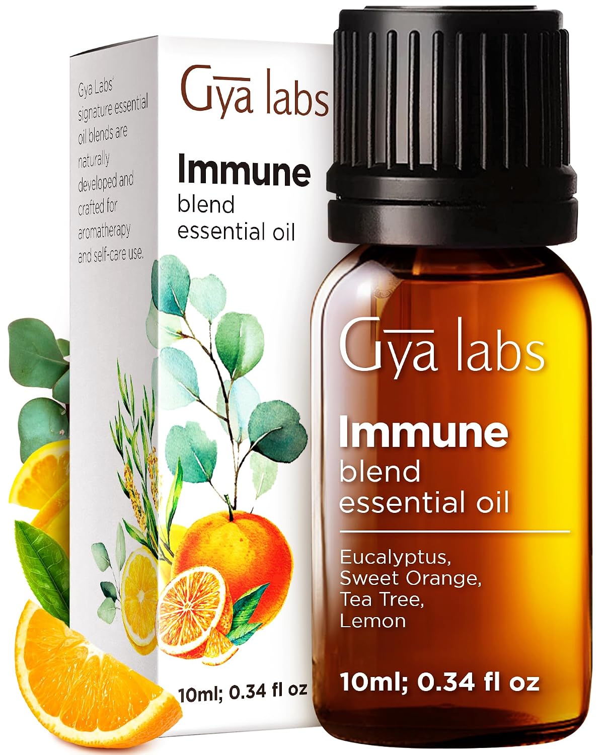 Gya Labs Immune Essential Oil Blend for Diffuser & Wellness - Thieves Essential Oil for Cleansing & Invigorating (0.34 Fl Oz)