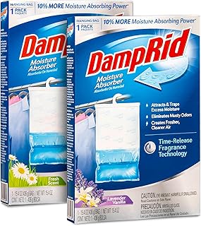 Damp Rid Hanging Bag Moisture Absorber – Fresh Scent Lavender Vanilla Humidity Absorber for Closets, Closet Deodorizer & Odor Absorber, 15.4 oz Hanging Bags 2 Pack– ILIOS Packaging