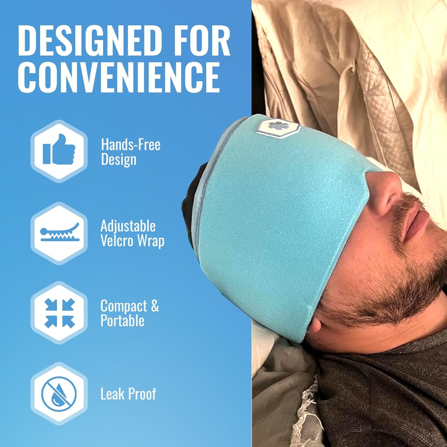 ICEWRAPS Migraine Cold Cap | Form-Fitting Migraine Relief Cap | Headache Relief Cap with 360° Head Coverage | Migraine Relief Products | Sinus Relief | Cold Therapy Headache Cap | FSA-HSA Eligible