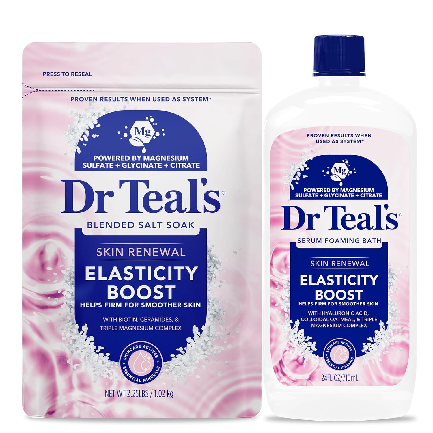 Dr Teal’s Skin Renewal Elasticity Boost Salt & Foaming Bath Combo Pack