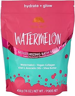 Tree Hut Watermelon Moisturizing Bath Soak, Bath Salt with Shea Butter, Vegan Collagen, Kiwi & Avicado Oils, 16 Oz