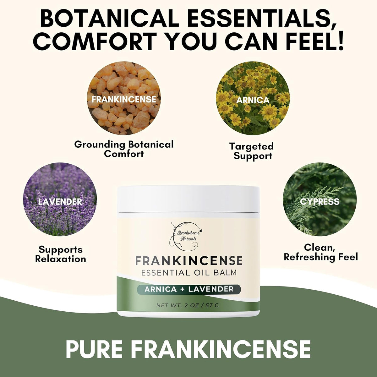 Brookethorne Naturals Frankincense Balm with Arnica Montana 2oz