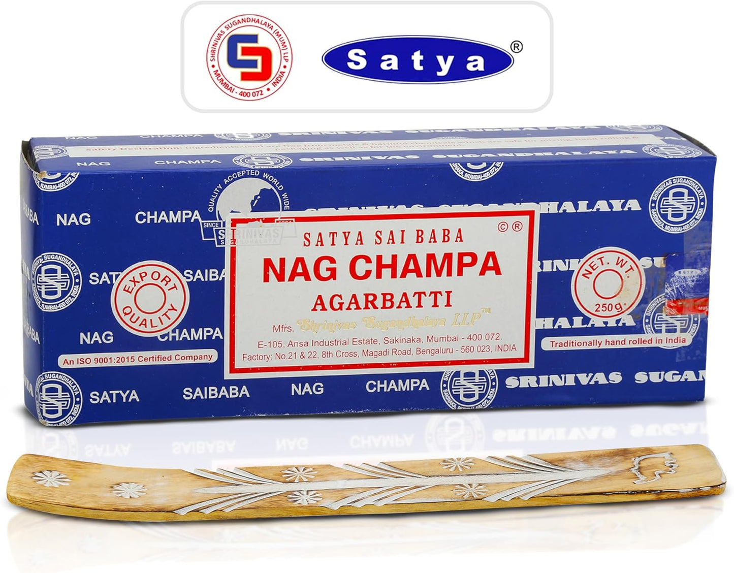 Satya Sai Baba Nagchampa Incense Sticks 250 gm Pack with Raajsee Insence Stick Holder, Inscent Sticks NagChampa Agarbatti, Natural & Chemical Free