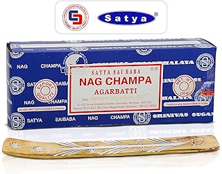 Satya Sai Baba Nagchampa Incense Sticks 250 gm Pack with Raajsee Insence Stick Holder, Inscent Sticks NagChampa Agarbatti, Natural & Chemical Free