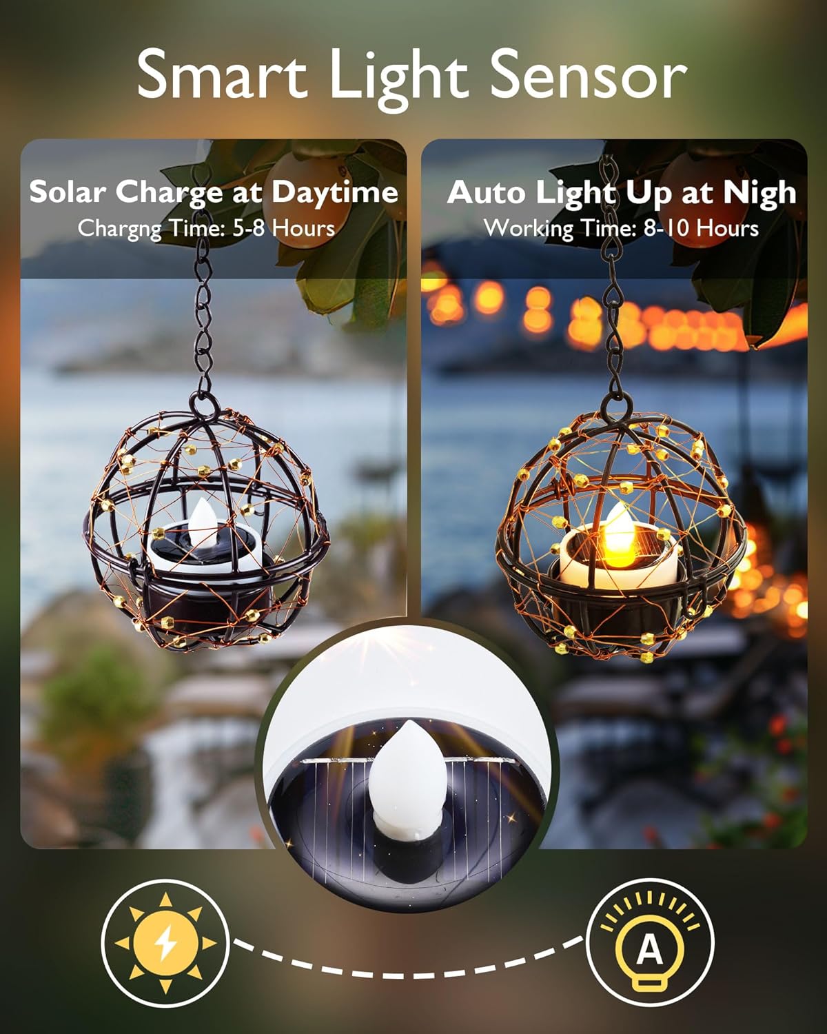 Homemory 16Pcs Solar Tea Lights Outdoor Waterproof, Rechargeable Dusk to Dawn Lighting, Flameless Flickering LED Votive Candles for Fairy Garden Decor, Patio Tables, Christmas Lanterns, Windows