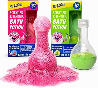 Mr. Bubble The Original Kids Bath Bomb Potions, Colorful Fizzy Fun, Cool Foam and Bubble Science Beaker for the Bath (Pack of 2)