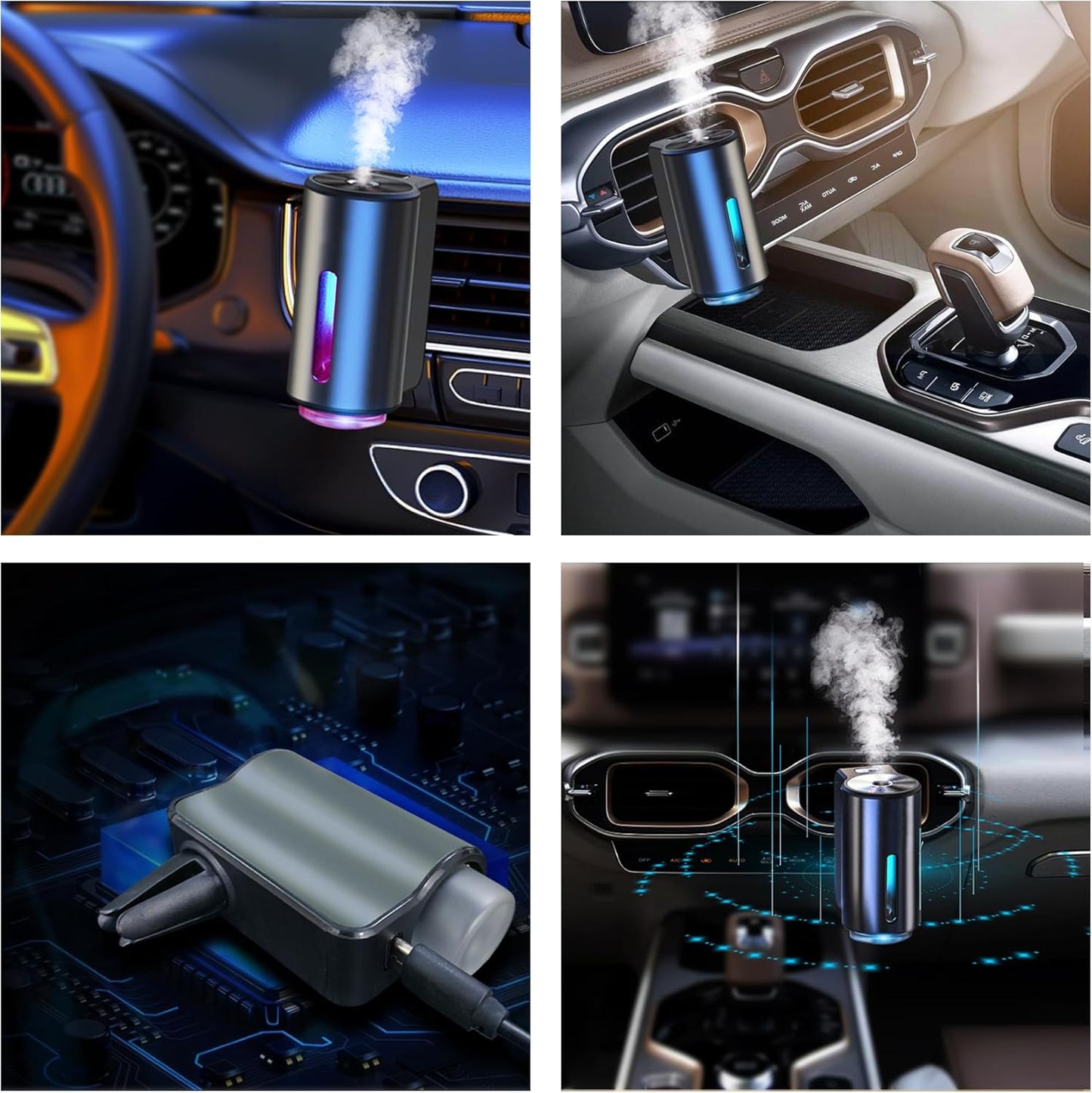Smart Car Air Freshener with Three Adjustable,2026 New Smart Car AirS Freshener Diffuser Long Lasting, Air Freshener Vent Clips for Car Office Home Bedroom (Diffuser+1Pc Cologne)