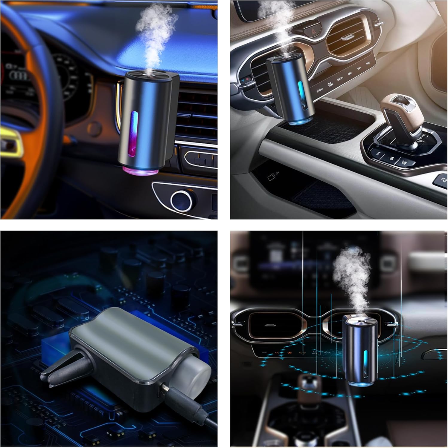 Smart Car Air Freshener with Three Adjustable,2026 New Smart Car AirS Freshener Diffuser Long Lasting, Air Freshener Vent Clips for Car Office Home Bedroom (Diffuser+1Pc Cologne)
