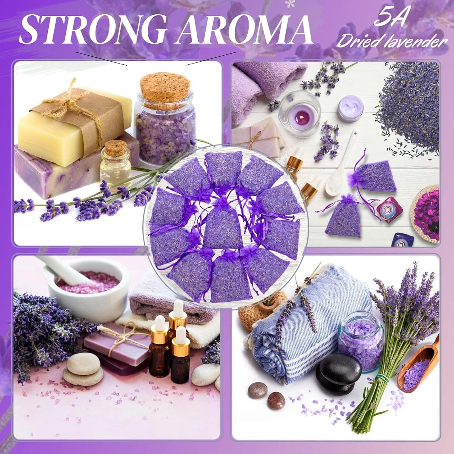 36 Pack Lavender Sachet Bags - 100% Natural Dried Lavender Buds for Closets Drawers Car & Home | French Potpourri Fragrance Sachets Rich Aroma Air Long Lasting Fresh Scents