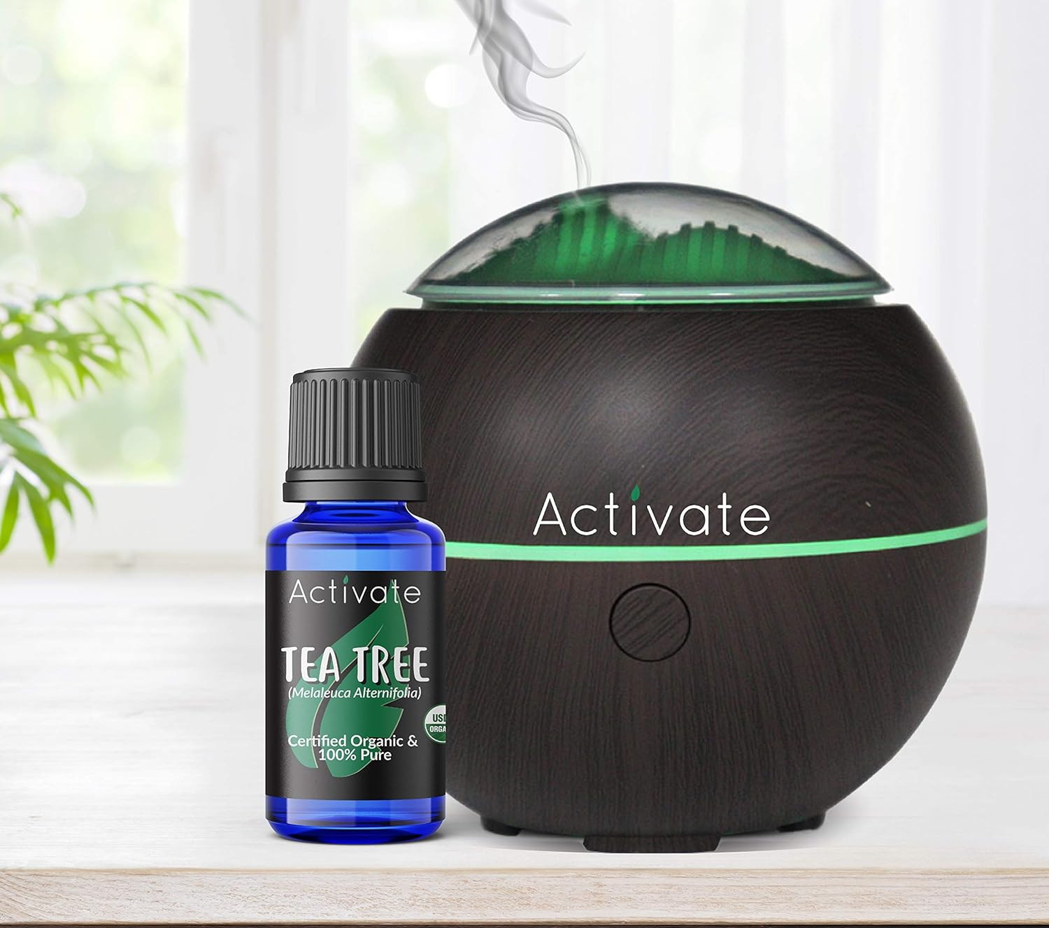 Activate Tea Tree Organic Essential Oil 100% Pure, USDA Certified Organic, Premium Grade, Undiluted, Non-GMO, Therapeutic Natural Oils, Aromatherapy & Diffuser Use 10ml