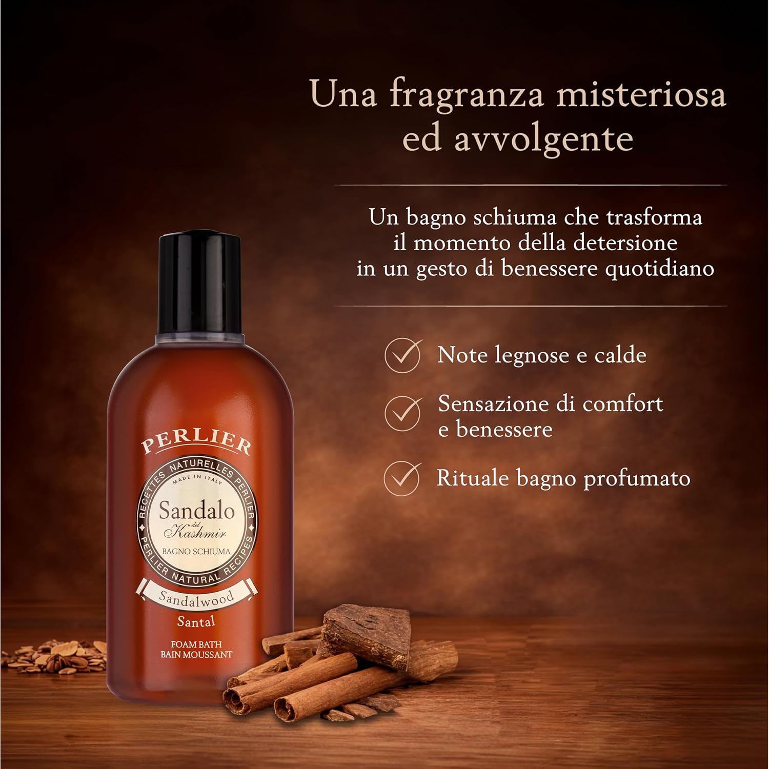 Perlier Foam Bath, Sandalwood, 16.9 fl.oz.