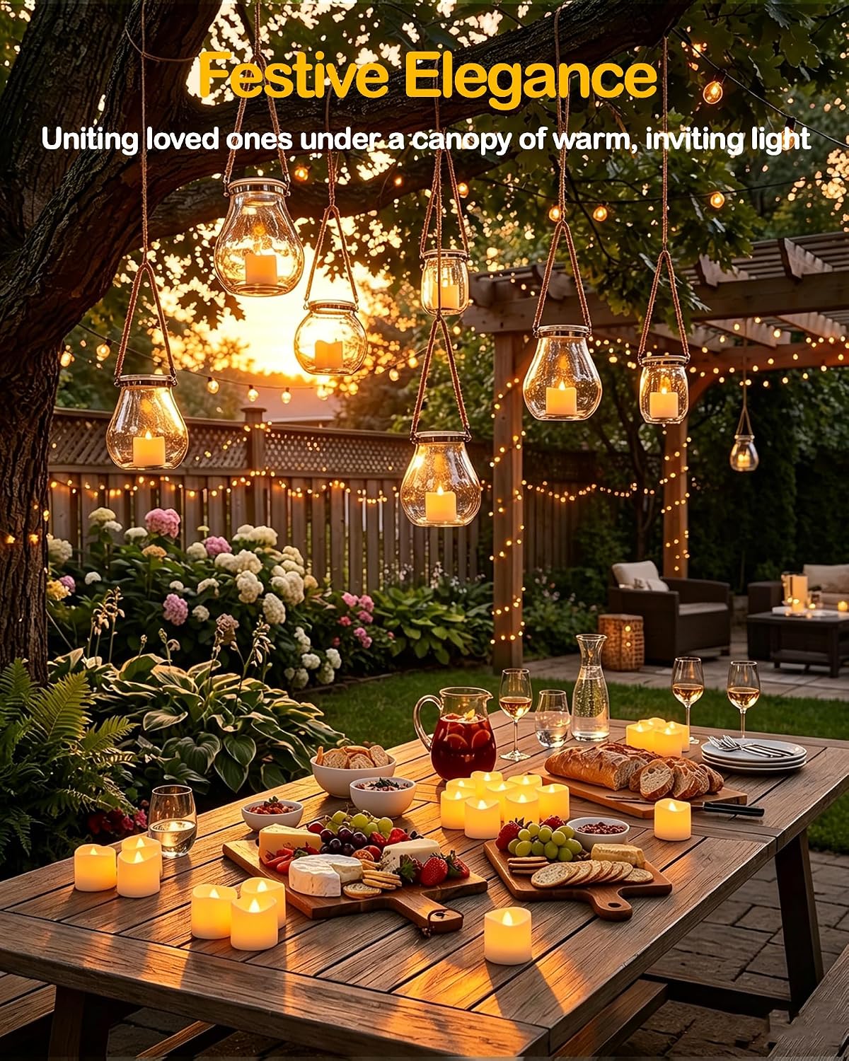 Gmnee 24Pcs Tea Lights Battery Operated, 200+Hours Small LED Candles | Flameless Tealights Candles for Christmas, Wedding, Party, and Halloween Decoration (Battery Included)