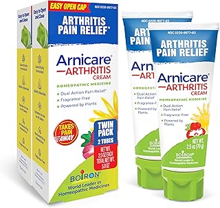 Boiron Arnicare Arthritis Cream for Pain Relief of Knees, Hands, Wrists, Elbows, Joints & Muscles – Quickly Absorbed & Fragrance-Free – 5 oz (2 Pack of 2.5 oz)