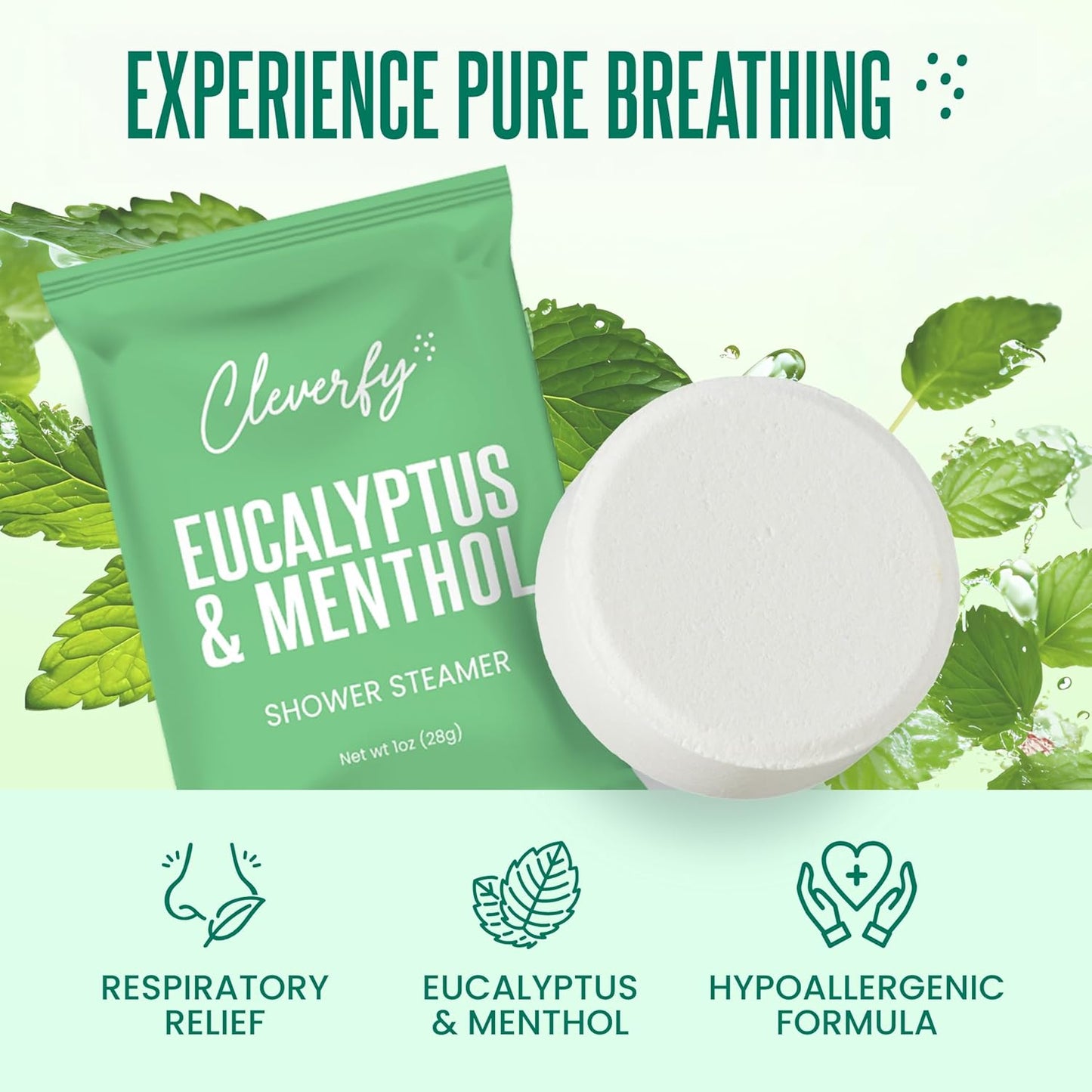 Cleverfy Eucalyptus Shower Steamers Aromatherapy - Birthday Gifts for Women, Mom, Wife, Grandma, Her, Best Friend, Daughter, Sister, Teens & Girlfriend - 18 Tablets