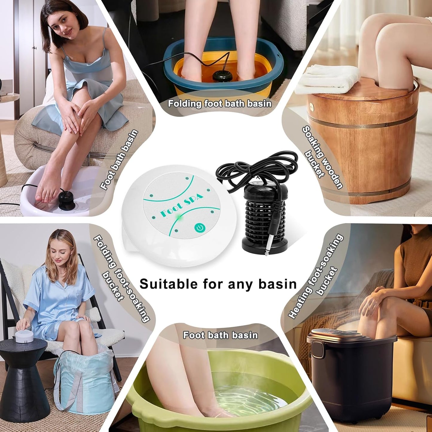 Ionic Foot Detox Machine Negative Ion Foot Bath Spa for Home Use Portable Toxin Removal Deep Cleanse Foot Spa Kit for Relaxation Tired Feet Relief