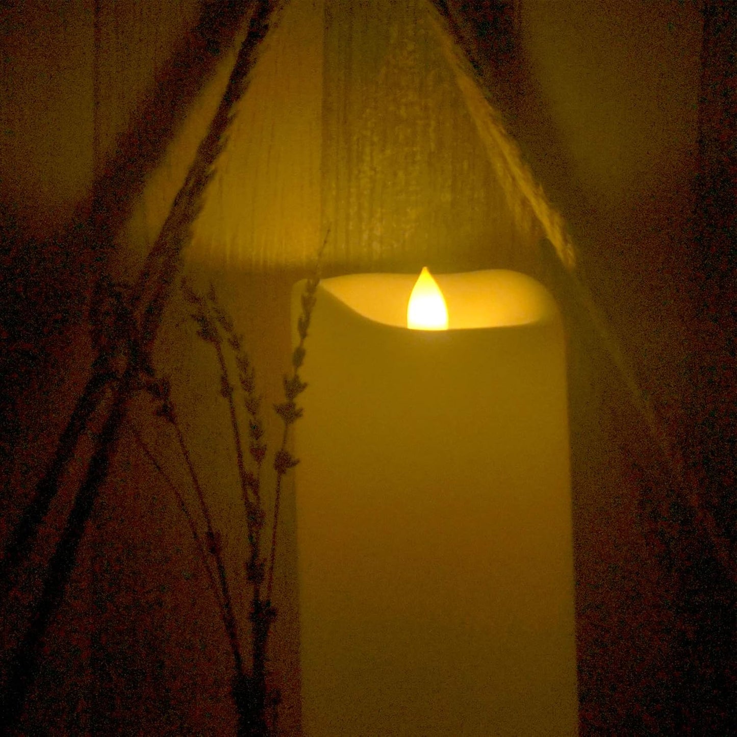 10"x4" Battery Operated Flameless LED Pillar Candle, Outdoor Waterproof Flickering Light with Remote & Timer for Halloween Party Wedding Party Home Decoration, 1 Pack