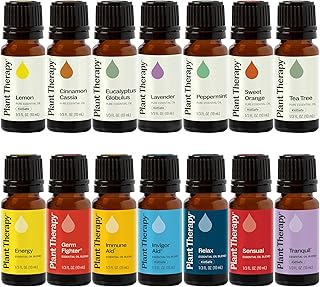 Plant Therapy 7 & 7 Essential Oils Set, 7 Most Popular Single Essential Oils Plus 7 Favorite Blends, Each 10 mL (1/3 oz), 100% Pure, Undiluted, Great for DIYs, Skincare and Essential Oil Diffusers