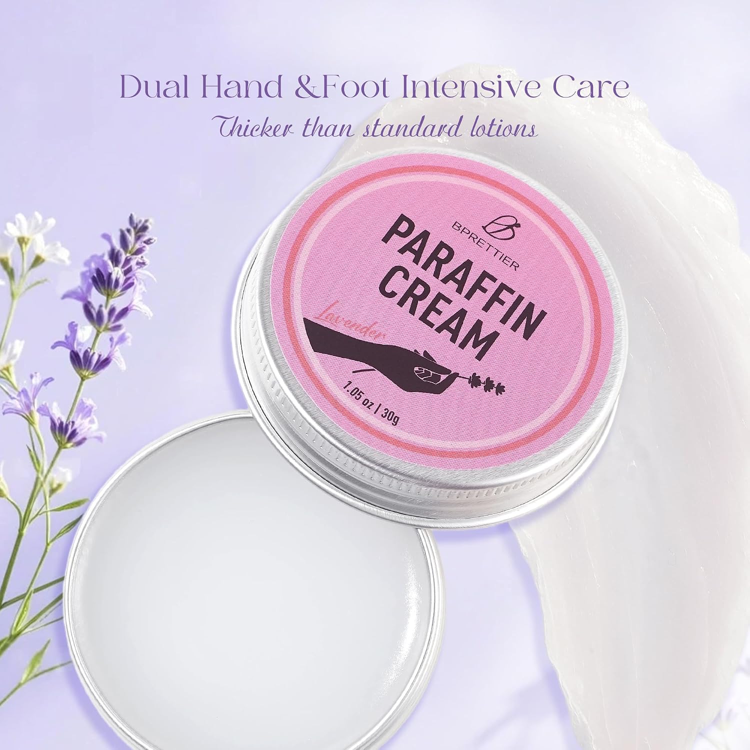 Cold Paraffin Wax Cream for Hands and Feet, Shea Butter Cuticle Balm, Lavender Scent Home Spa, No-Heat Moisturizing Mask