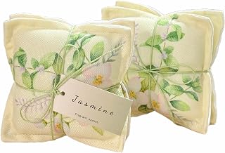 AUCUDA 4 Pack Jasmine Scented Sachet Bags Pillow for Drawers and Closets, Potpourri Packets for Women Clothes, Handcraft Wedding Fragrance Mesh Pillow Summer, Bedroom Indoor Organza Fresheners Dried.