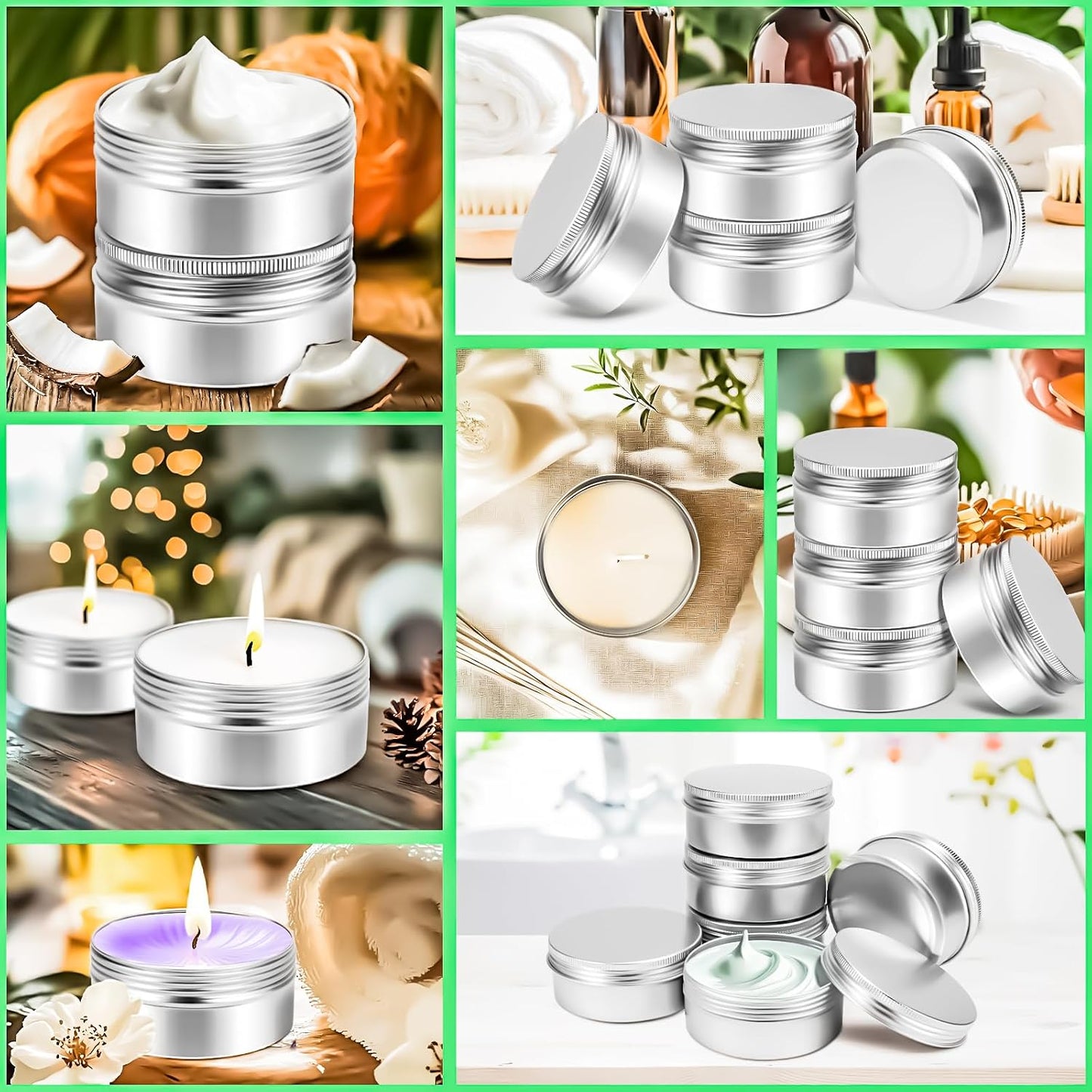 6 Pack 6oz Tin Jars, 180ml Metal Tin cans, 6ounce Aluminum tin can jar Containers with Screw Lid for Lotion Bars, Spices, Salve, Balms, Beard Balm, Sample, Toiletries, Creams, Makeup Cosmetic