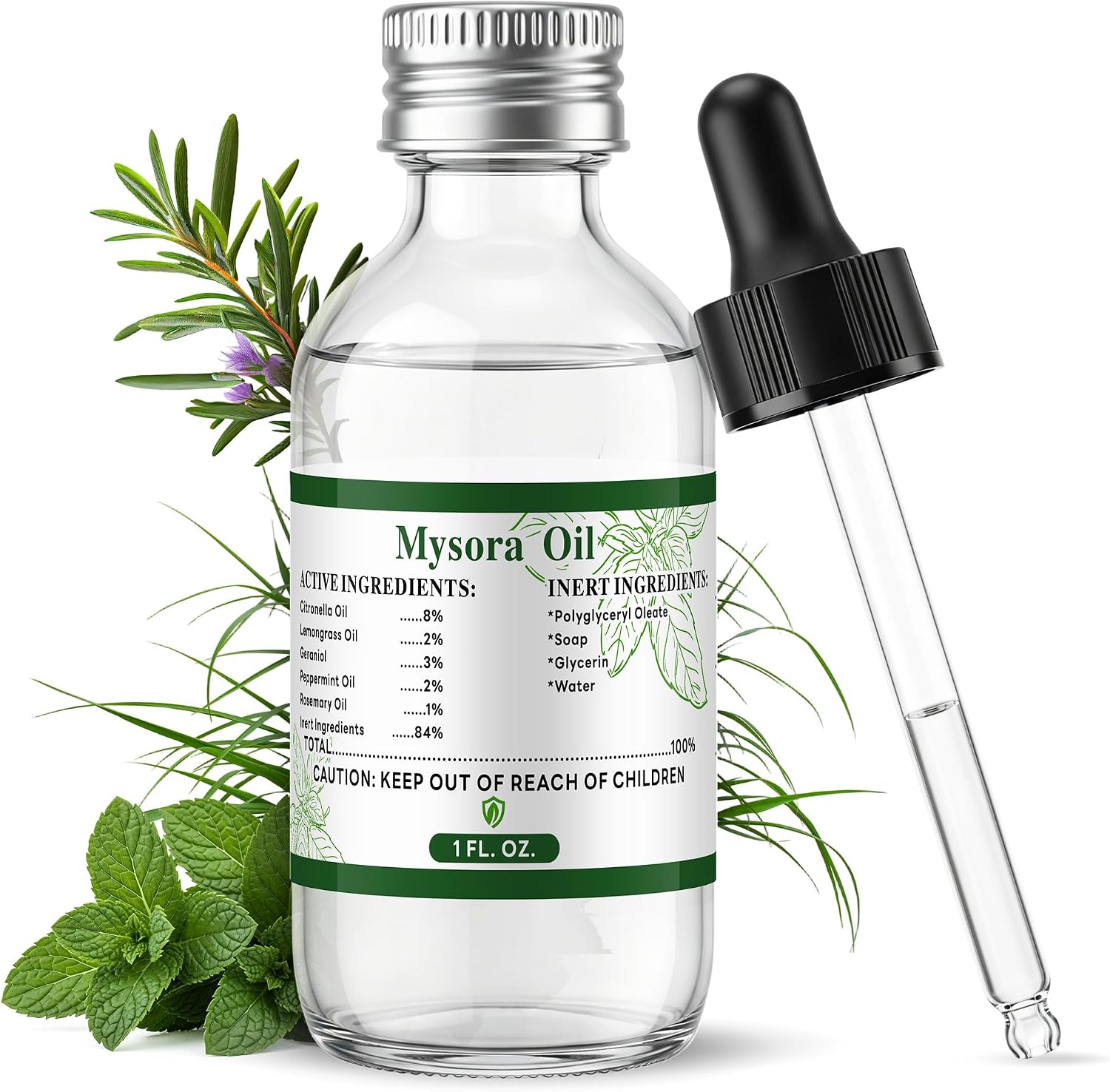 Mosquito Repellent Essential Oil Refill, 2oz Citronella Oil with Dropper for Diffusers, Humidifiers & Patio Devices, Plant-Based Bug Repellent for Camping, Hiking, Home Indoor & Outdoor Use