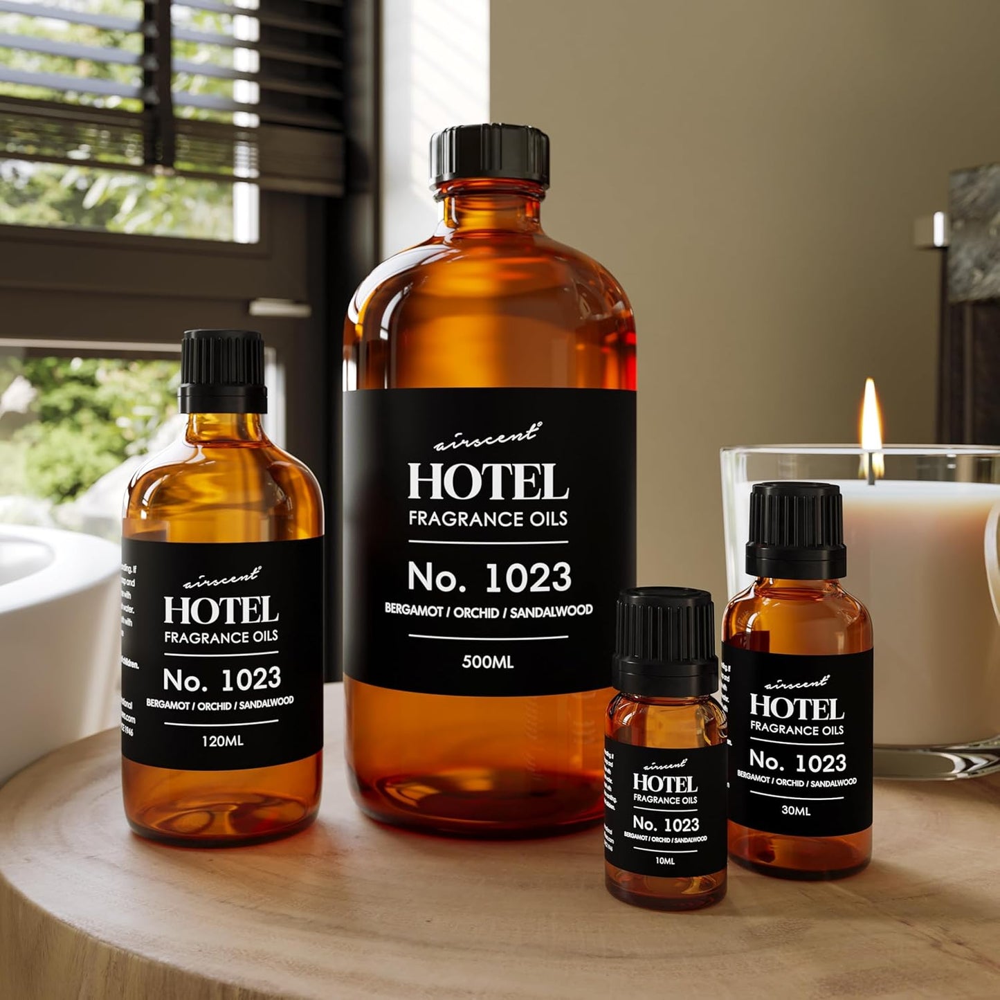 AirScent Hotel Diffuser Oil No. 1023 Inspired by The Baccarat Hotel Scent - Love Affair Fragrance Oil for Ultrasonic and Waterless Diffusers and Crafting - 120 mL, 4 fl oz Bottle