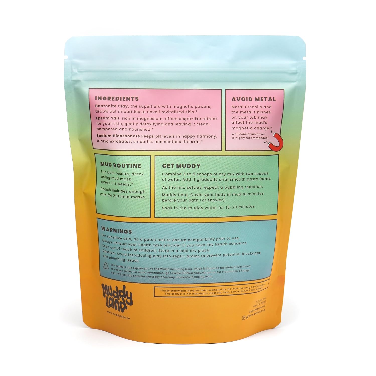 Bentonite Clay Detox Mud Bath Soak & Full Body Mud Mask - Magnetic Clay Bath with Epsom Salt, Gift for Her - Mud Magnet