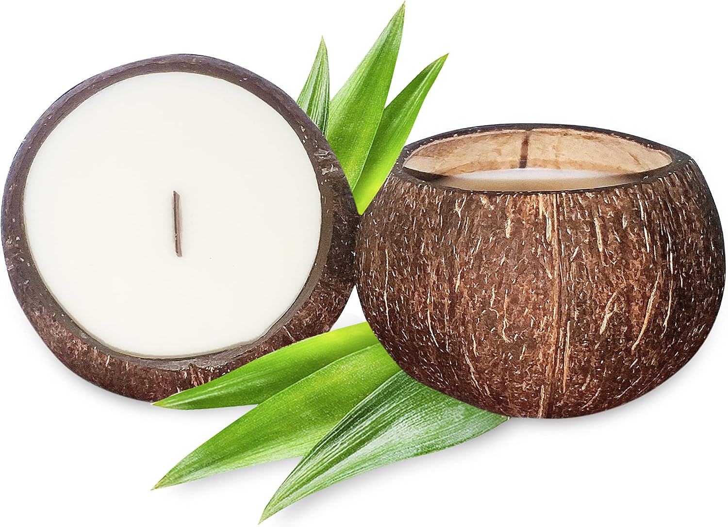 Coconut Bowl Candle – 14oz Premium Soy – Wood Wicked Coconut Scented Candle – Natural Coconut Shell – Eco Friendly – Ideal for Home and Beach Décor – Aromatherapy Candle