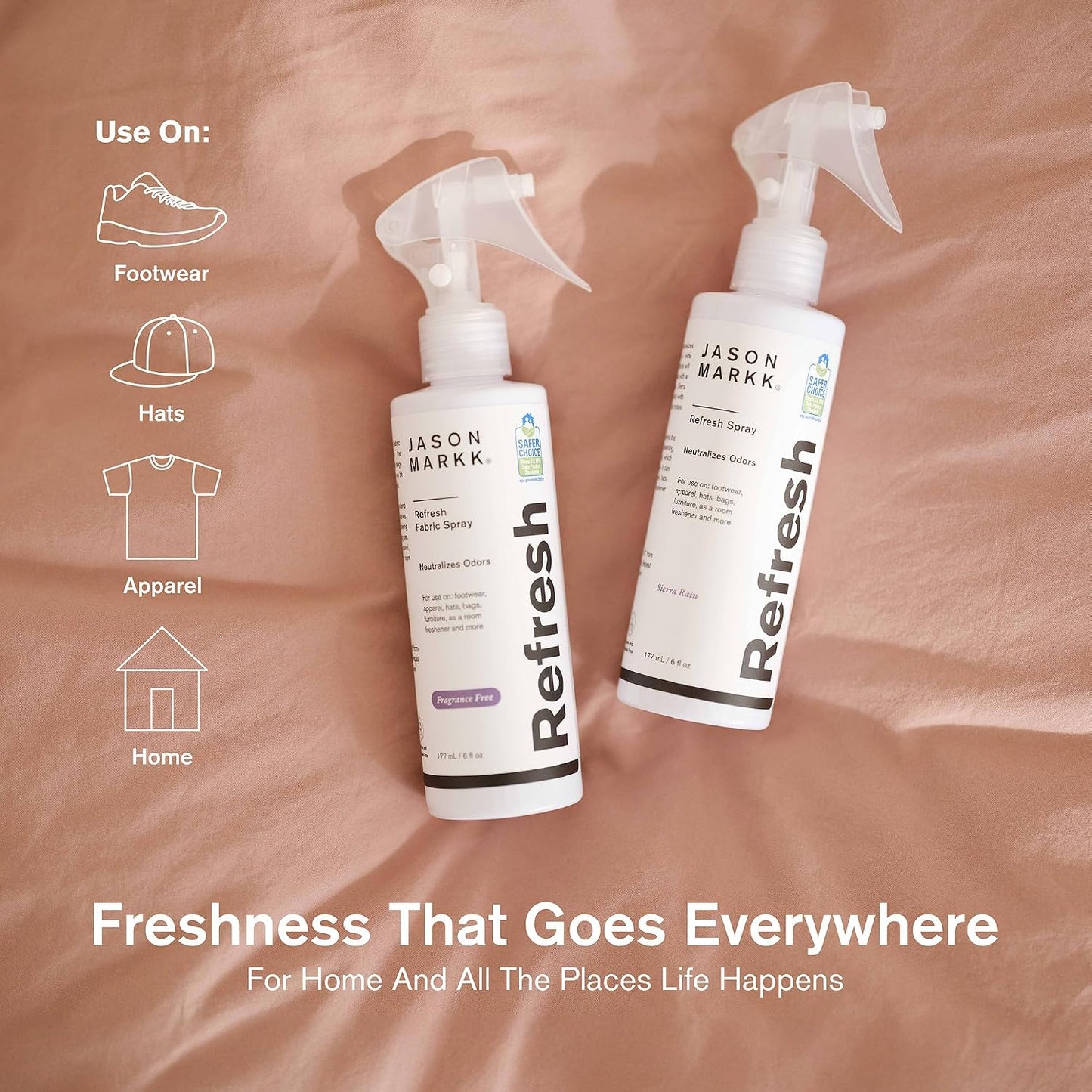 Jason Markk Refresh Spray, Odor Eliminator, Home, Carpet, Furniture, Clothing, and More, Safe and Gentle Deodorizer Formula, Unscented, 6oz