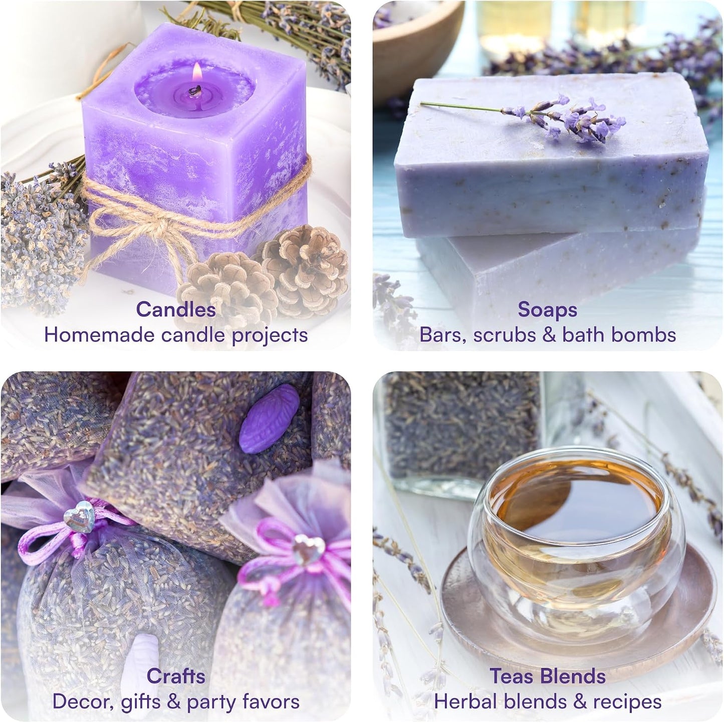 100% All Natural Dried French Lavender Flower Buds | Organic, Non-GMO | Skin Care, Crafts, Tea, Sachets, Potpourri | Made in the USA | 5.5 oz