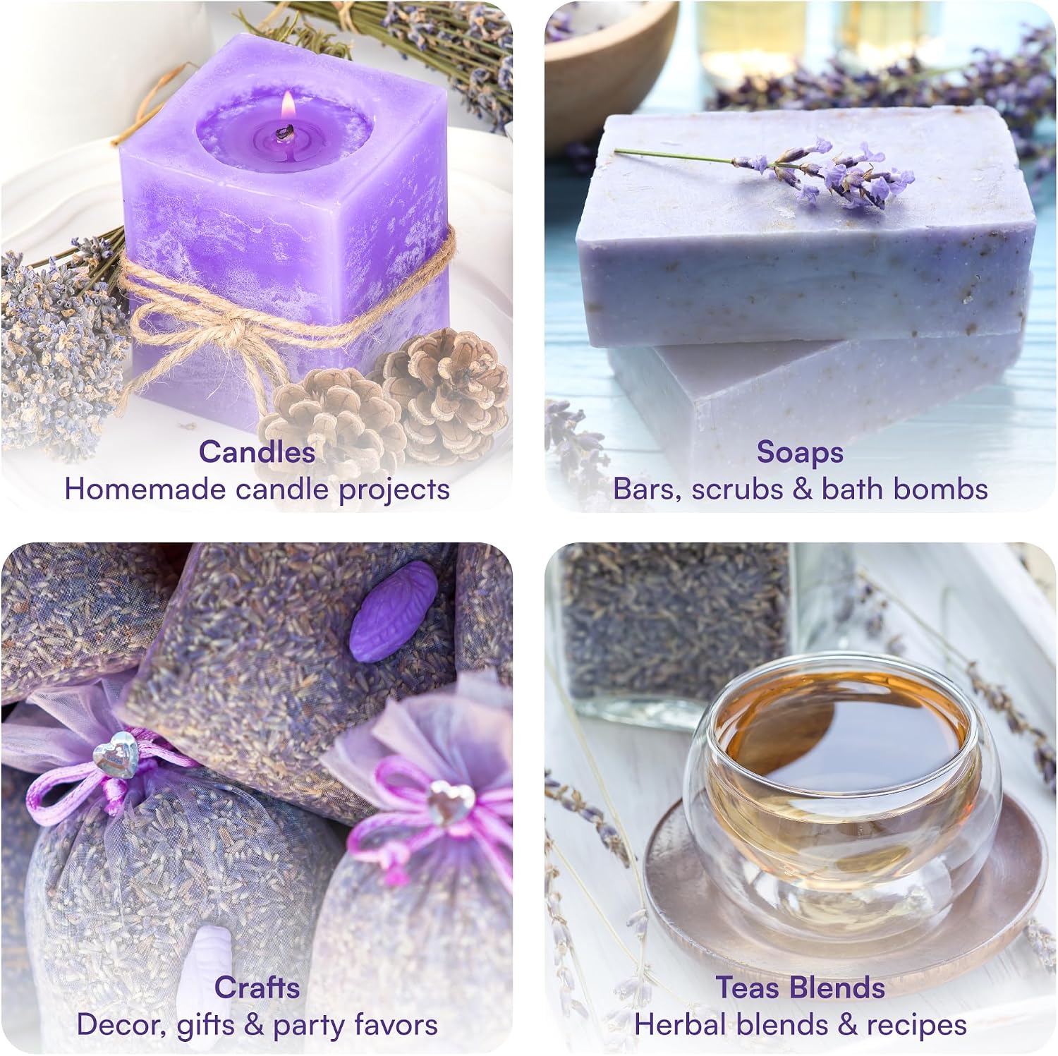 100% All Natural Dried French Lavender Flower Buds | Organic, Non-GMO | Skin Care, Crafts, Tea, Sachets, Potpourri | Made in the USA | 5.5 oz
