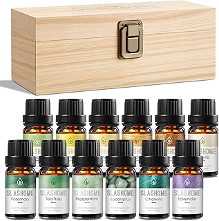 Water Soluble Essential Oils Set, 12 x 10ml Essential Oils for Diffusers & Humidifiers, Home Fragrance Oils Collection with Lavender, Eucalyptus & Sweet Orange, Gift Set for Women & Men