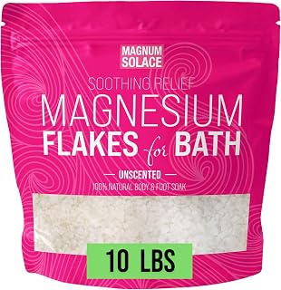 Magnesium Flakes for Bath - Magnesium Chloride Flakes Organic Pure - Unscented, 10 LBS