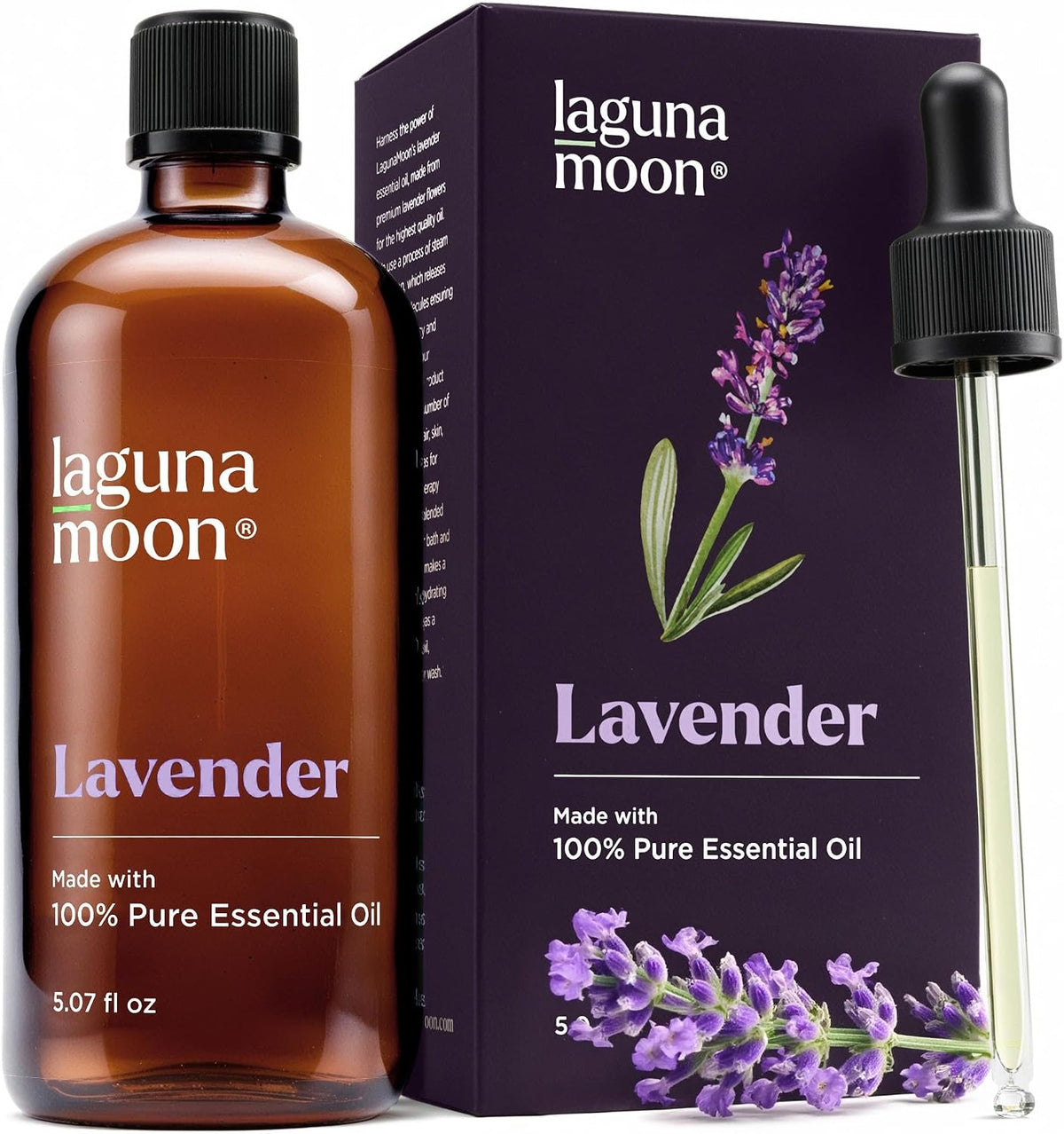Lagunamoon Pure Lavender Essential Oil - Large 5.07 oz (150ml)